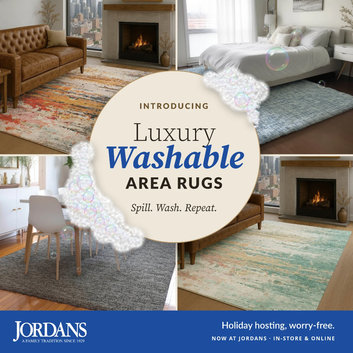 Introducing luxury washable area rugs at Jordans